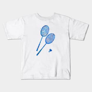 Badminton racket blue Kids T-Shirt